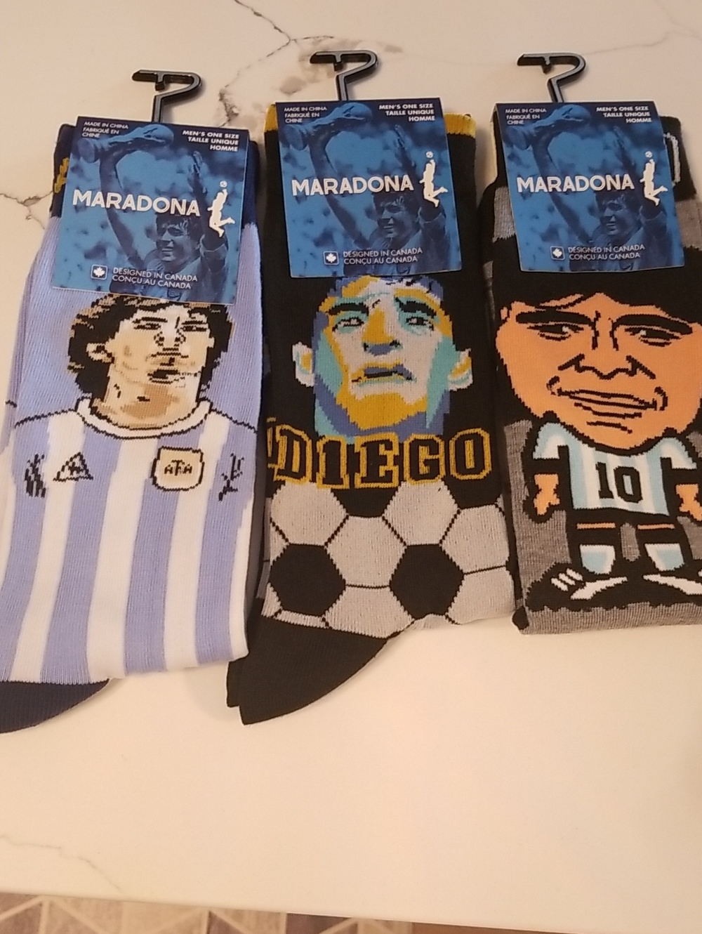 Maradona Men's Crew Socks - Diego Graphic Athletic Socks Soccor